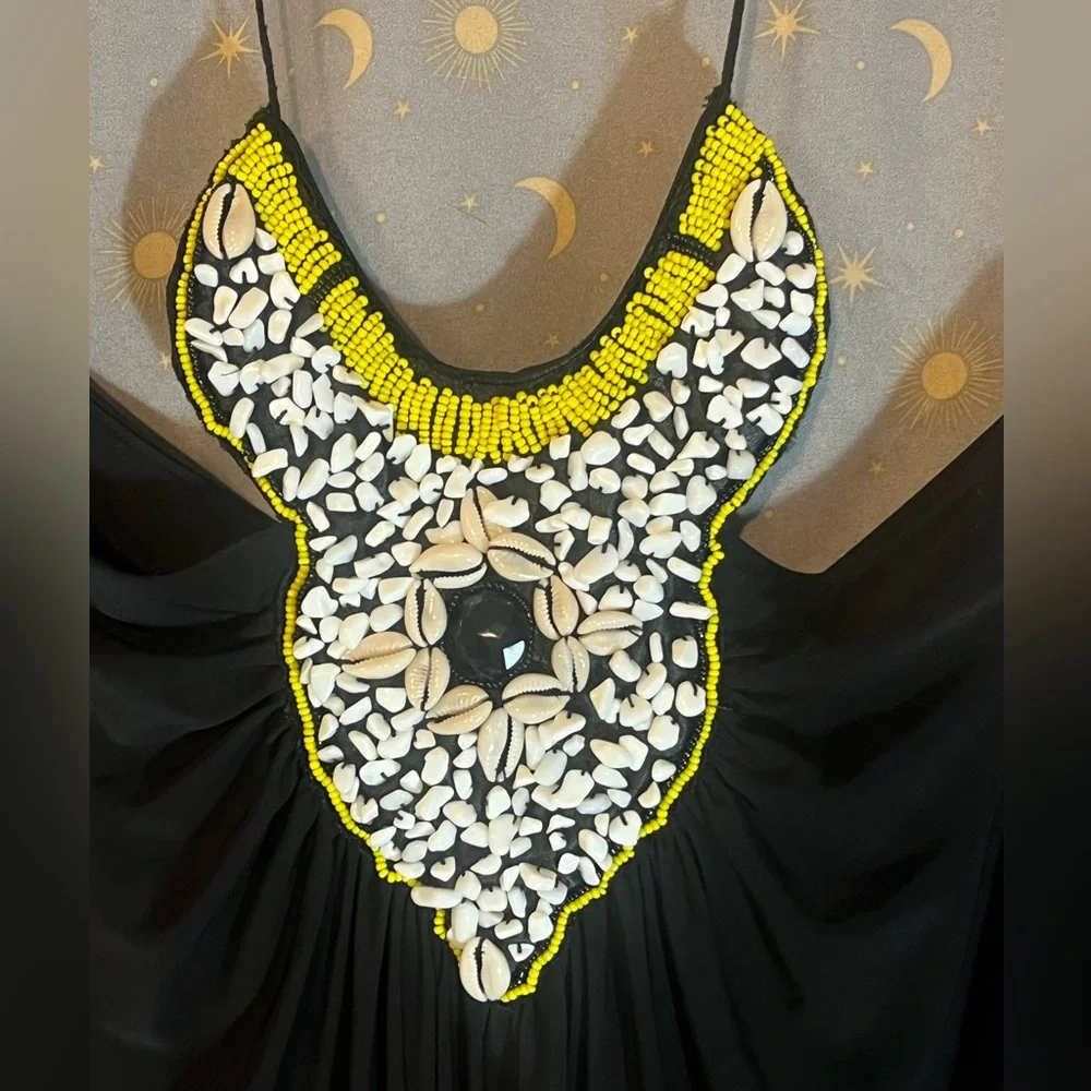 GWP!! NWT Tbags Los Angeles beaded long halter dress size small made in USA - Picture 3 of 14